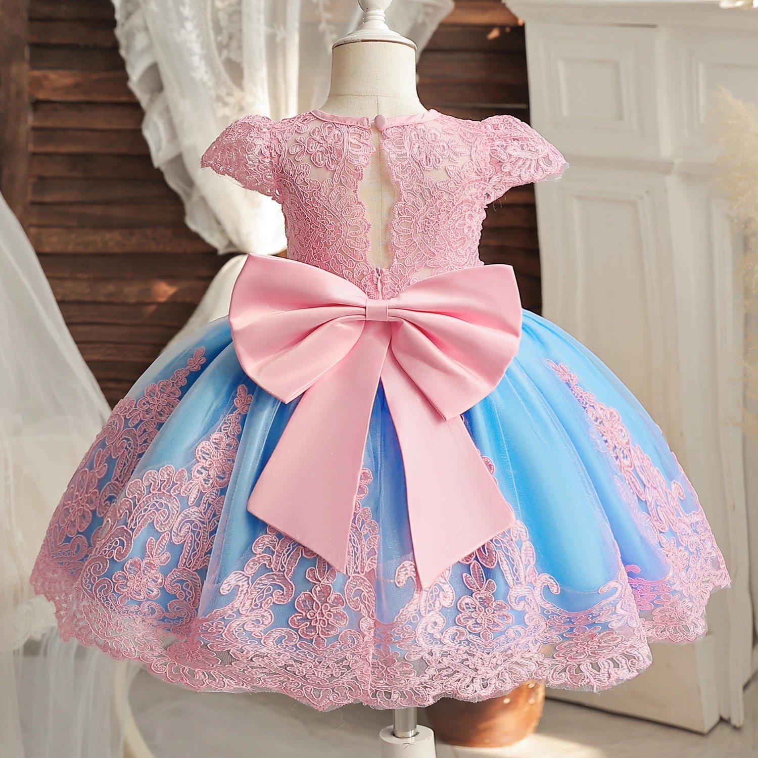Elegant Princess Party Dress for Little Girls | Perfect for Birthdays & Weddings Pink 2 / 6-12M Elegant Princess Party Dress for Little Girls | Perfect for Birthdays & Weddings Pink 2 / 6-12M