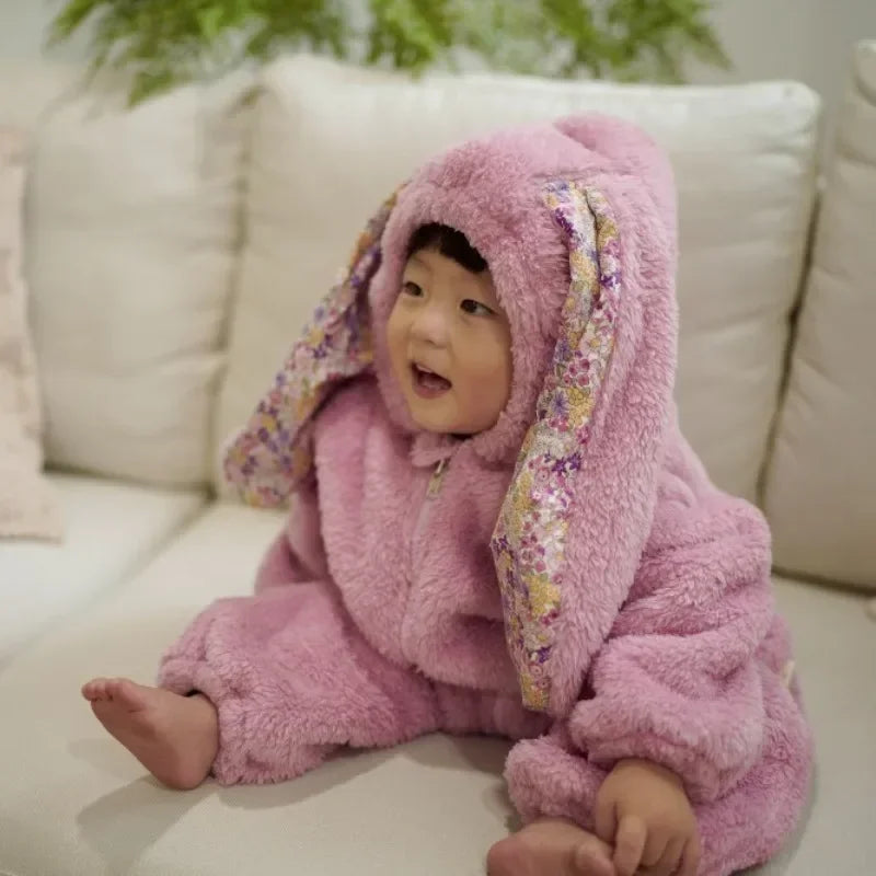 SnuggleBun Bunny-Ear Baby Romper
