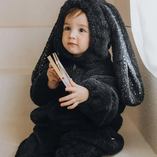 SnuggleBun Bunny-Ear Baby Romper